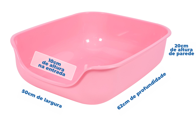 Caixona de Areia Rosa Pet Games – Bandeja Higiênica para Gatos